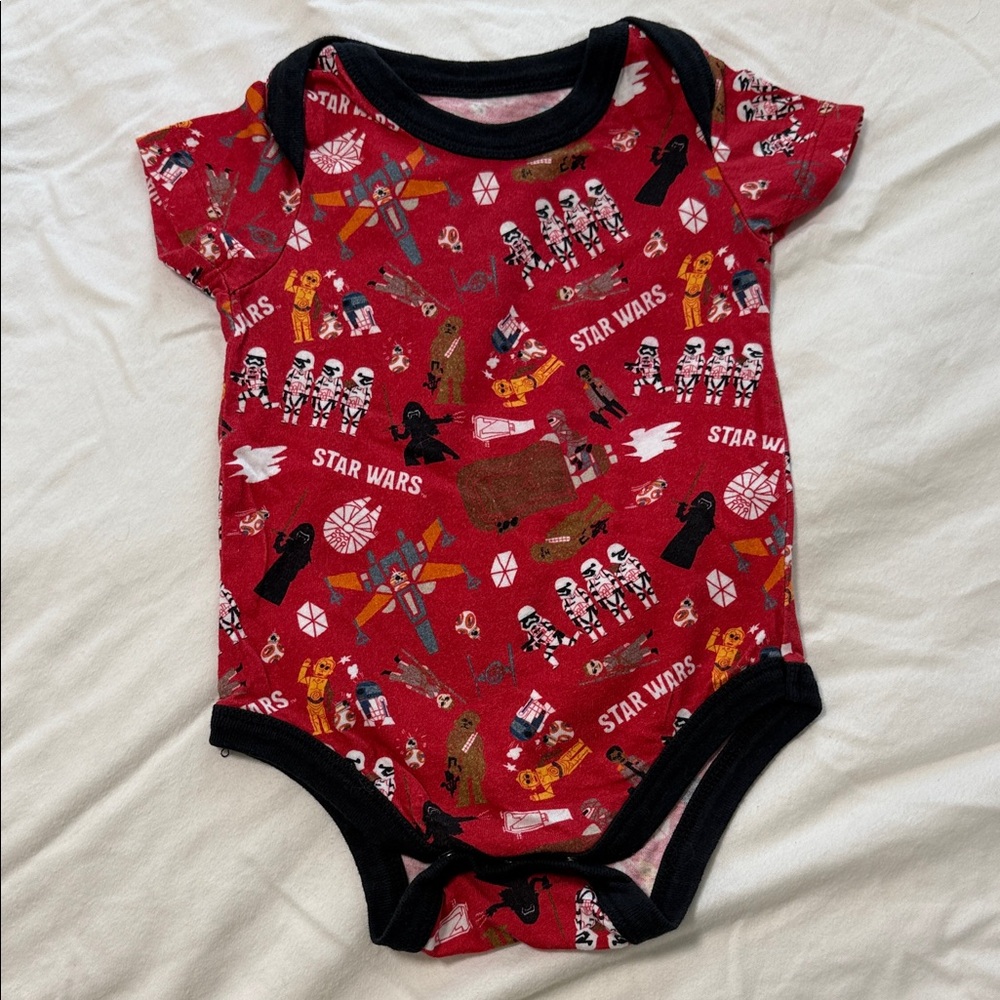 Star Wars Red and Black Baby Bodysuit